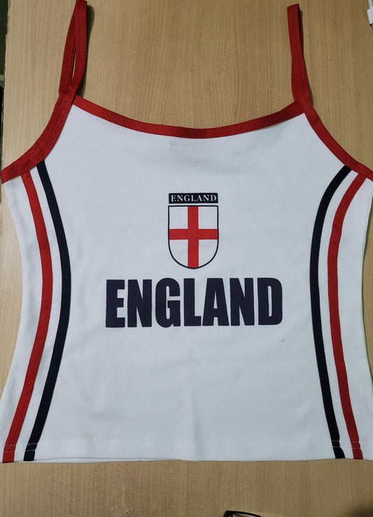 England Euro World Cup Girls Stretch Strappy Camisole