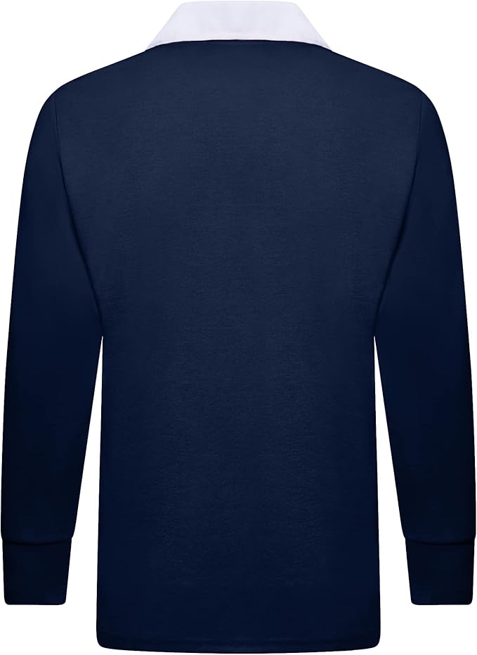 Men's Plain Rugby Long Sleeve Sports Jersey
