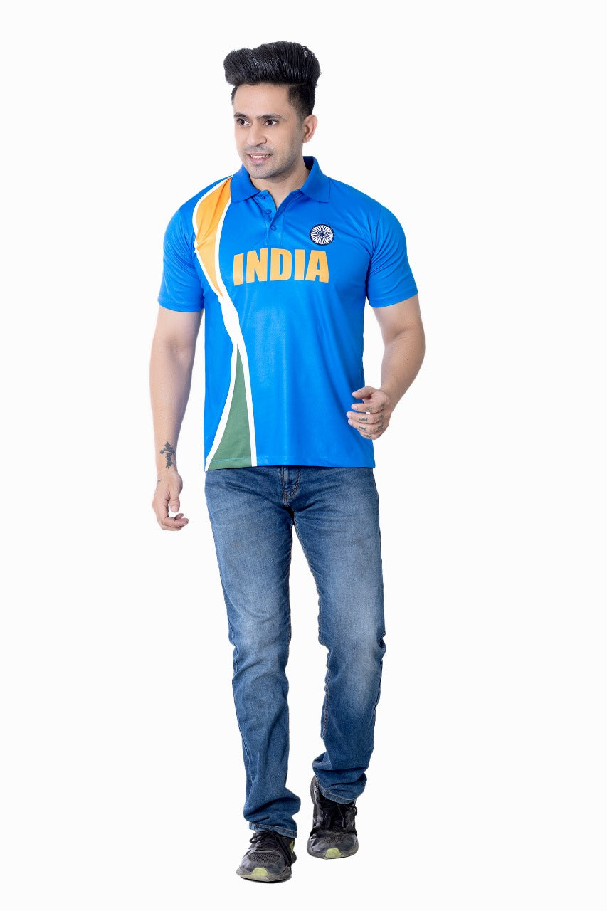 Men's India Cricket Fan Jersey | Short Sleeve Polo T-Shirt | S to XXL