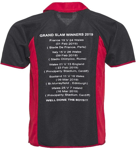 Men's Wales Rugby Shirt Grand Slam Winners Half Sleeve Jersey