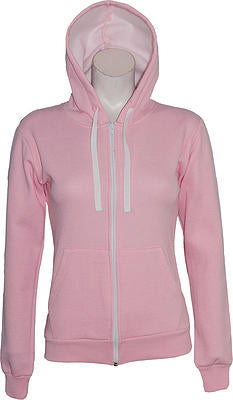 Women's Pink Fleece Hoodie with Long Sleeves