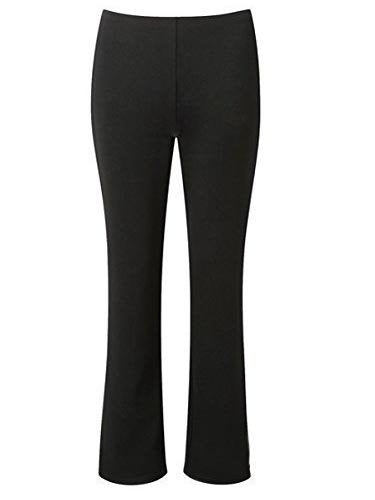 WOMEN FLAT FRONT BOOTLEG TROUSER (BLACK)