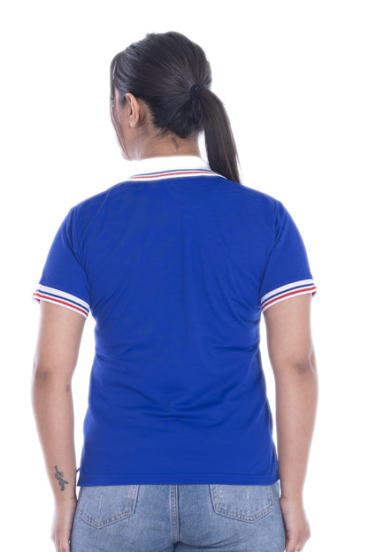 Women France Rugby World Cup 2025 T Shirt | Button Down Collar style Short Sleeve Size S to XXL( 8-10 to 24-26)