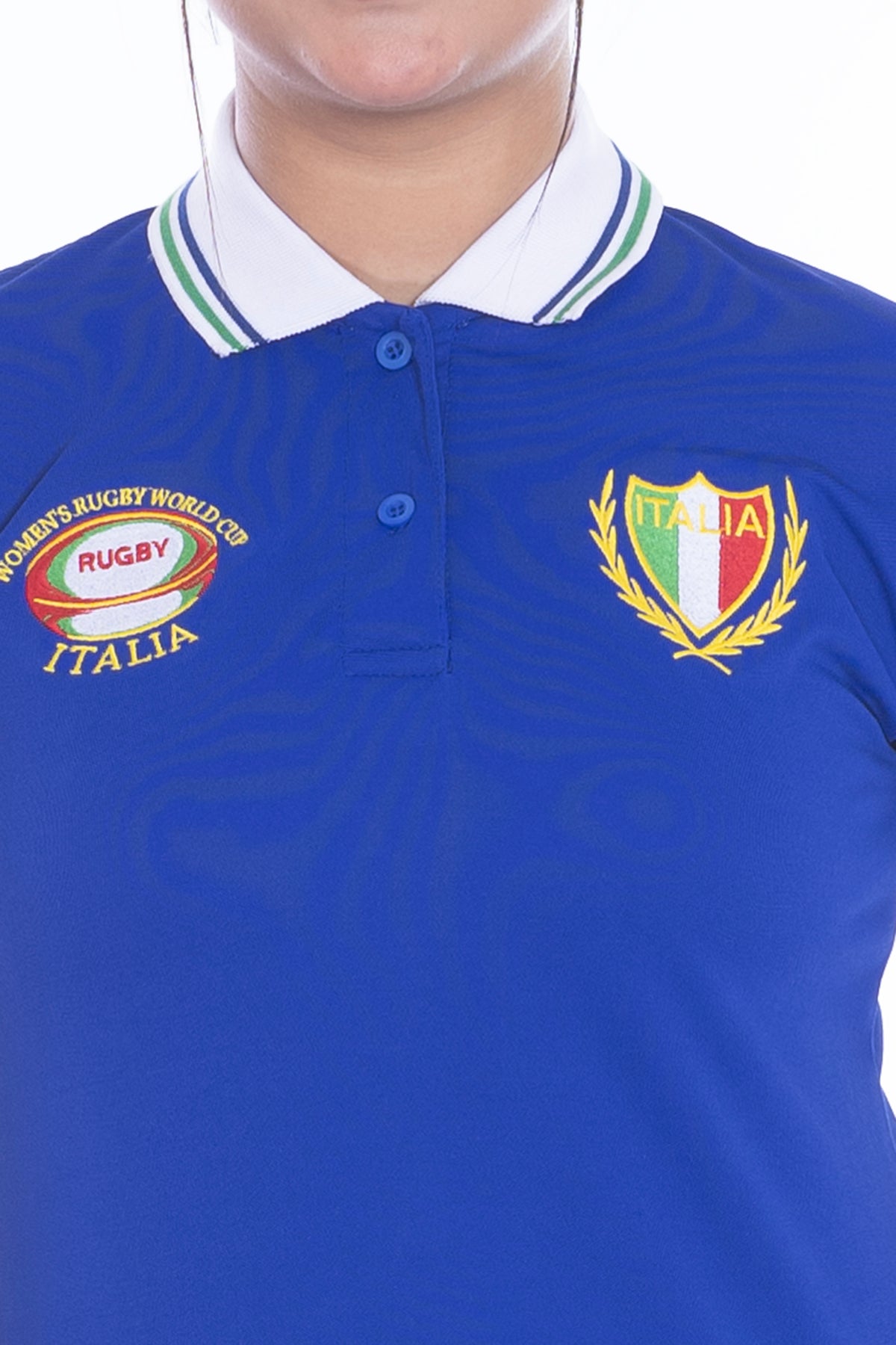 Women Italia Rugby World Cup 2025 T Shirt | Button Down Collar style Short Sleeve Size S to XXL( 8-10 to 24-26)
