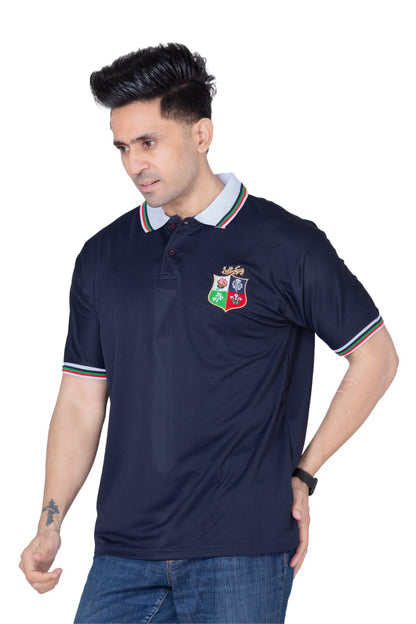 British Lions Rugby Short Sleeve T Shirt for Men | Classic Rugby Fan Shirt with Button Down Collar | Sizes S–XXL
