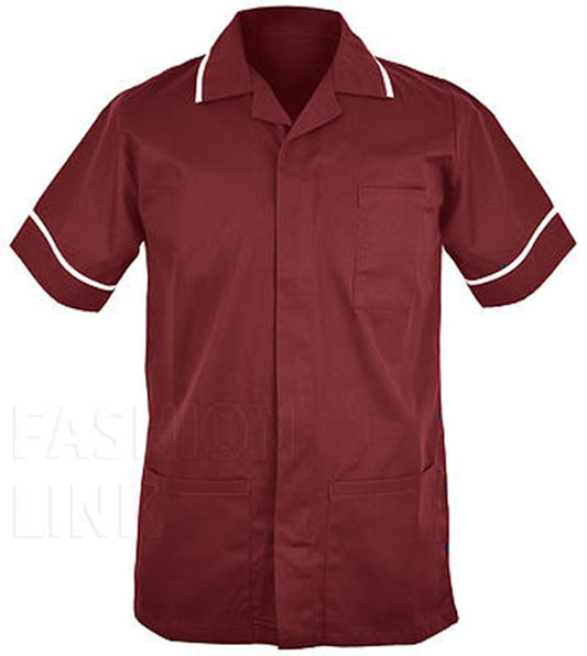 Male Poly Cotton Tunic FNMT01 | Size S to XXL | Maroon/White