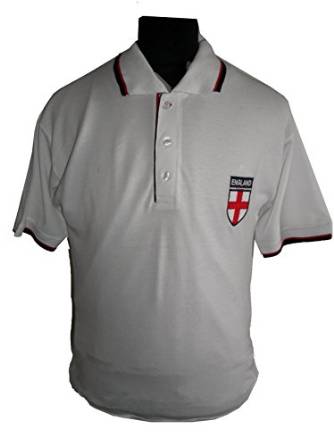 Men's Rugby Half Sleeve Shirt England Embroidered Logo Collar Style
