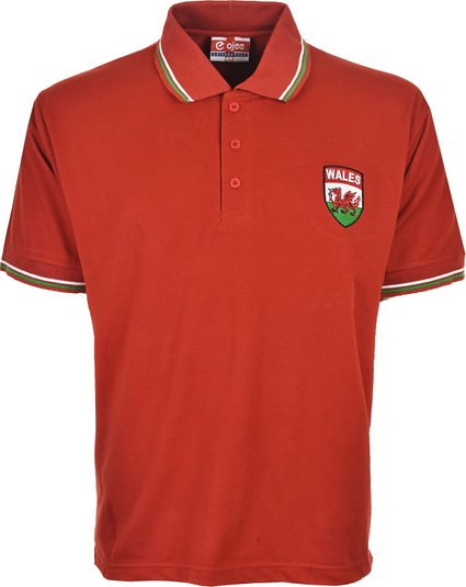 Men's Wales Euro Football Pique Polo T-Shirt