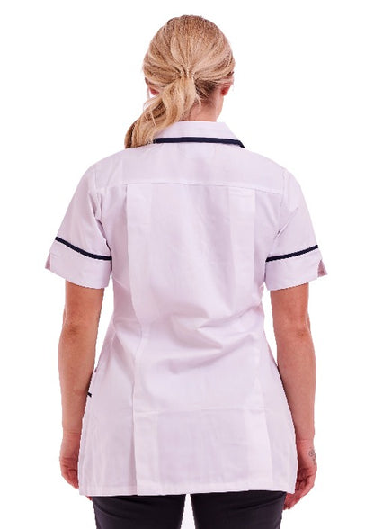 Women's Tunic Ideal for Nurses and Care Homes | Size 8 to 26 | FUL01 White