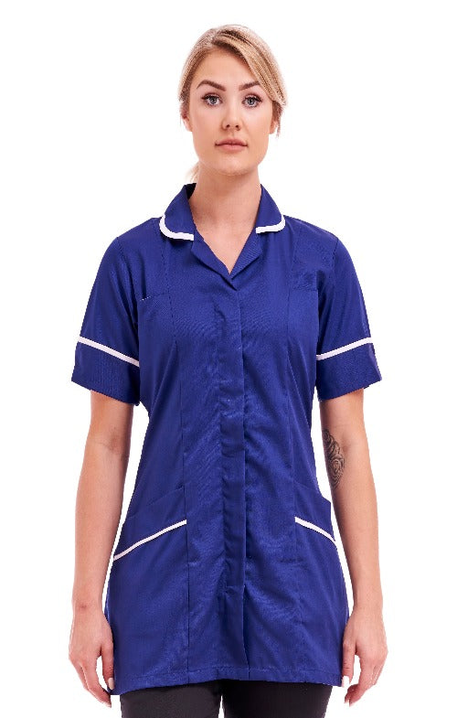 Women's Tunic Ideal for Nurses and Care Homes | Size 8 to 26 | FUL01 Royal Blue
