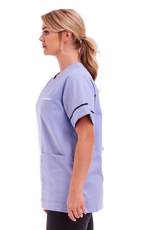 Unisex Smart Scrub Tunic Nurse Uniform Poly Cotton | Size S to XXL | Sky Blue
