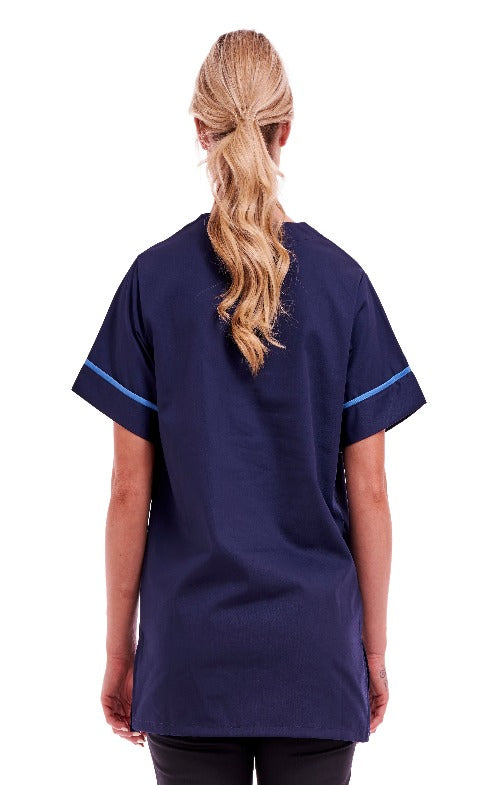 Unisex Smart Scrub Tunic Nurse Uniform Poly Cotton | Size S to XXL | Navy Blue