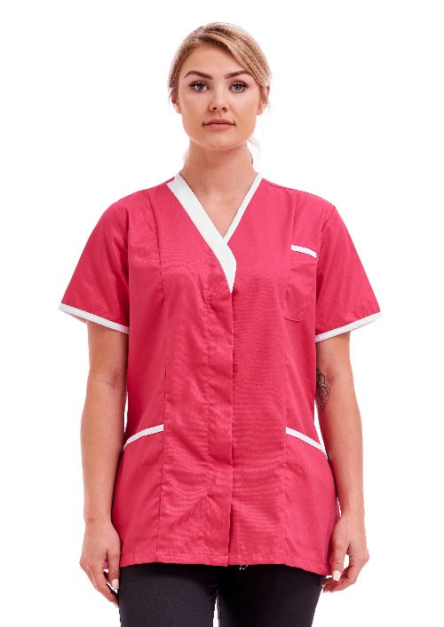 Women's Poly Cotton Asymmetric V Neckline Tunic for Nurses and Care Homes | Size S to XL | FUL04 Rosetta