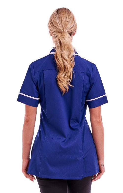 Women's Tunic Ideal for Nurses and Care Homes | Size 8 to 26 | FUL01 Royal Blue