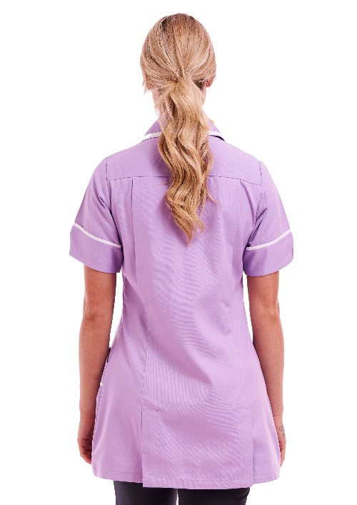 Women's Poly Cotton Tunic  Ideal for Nurses and Care Homes | Size 8 to 26 | FUL01 Lilac