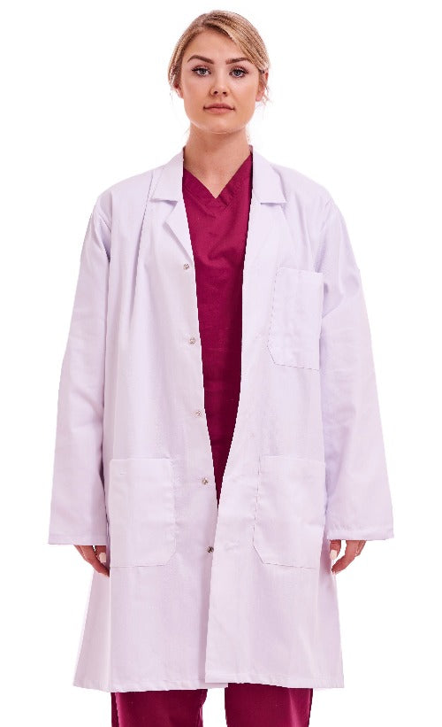 Unisex Lab Doctors Coat Warehouse Hygiene DIY Coat White