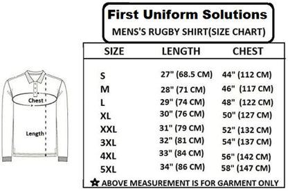 Men’s Italia Rugby Long Sleeve Sports Jersey | Embroidered Logo | Size S to 5XL | Blue