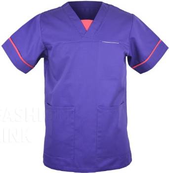 Unisex Smart Scrub Tunic Nurse Uniform | Size S to XXL | Purple