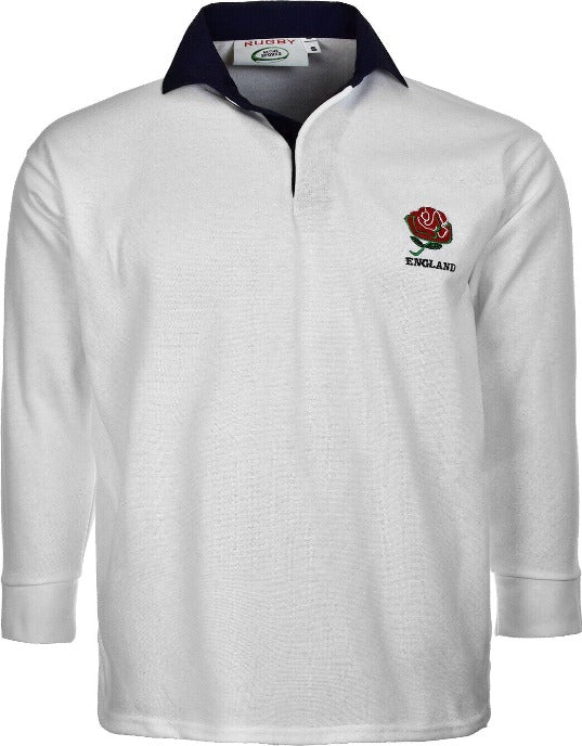 Men’s England Rugby Long Sleeve Sports Jersey | Embroidered Logo | Size S to 5XL | Multicolor